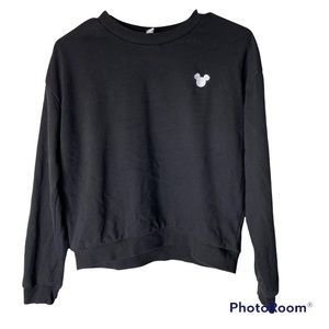 Divided Black Disney Shirt with Embroidered Logo Small Gently Worn